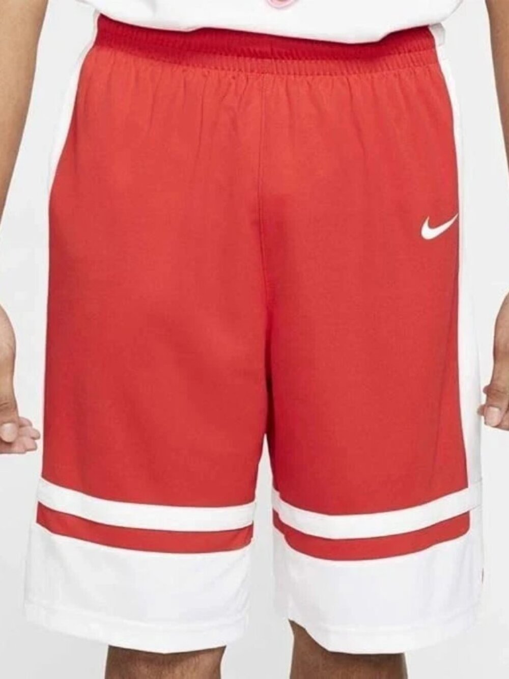 Nike Elite Basketball Red White Practice Shorts Mens Size Medium AV2150-658